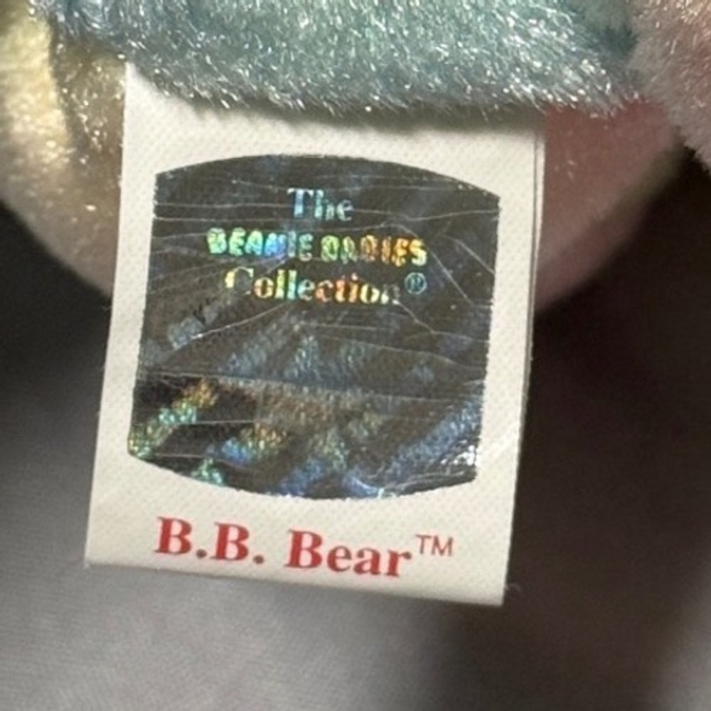 Ty Beanie Babies B.B. Bear Pastel Tie Dye Birthday Plush 1999 Vintage Tagged‎ - Picture 3 of 5